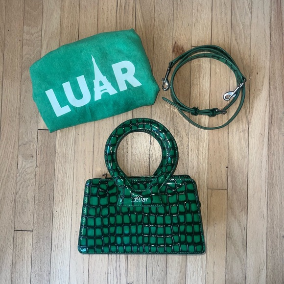 Small LUAR green croc embbossed ANA BAG - Picture 3 of 9